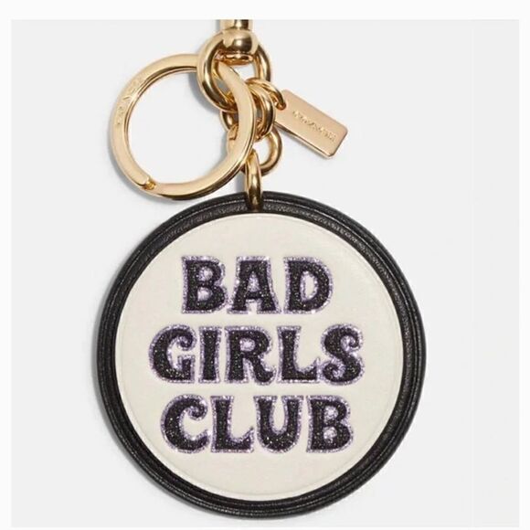 Coach Accessories - Coach x disney villians bad girls club leather glitter keychain charm